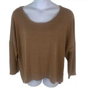 Uget Tan Umber‎ Light Sweater Tunic Top Size XXL NWT Soft High Low Hem Casual